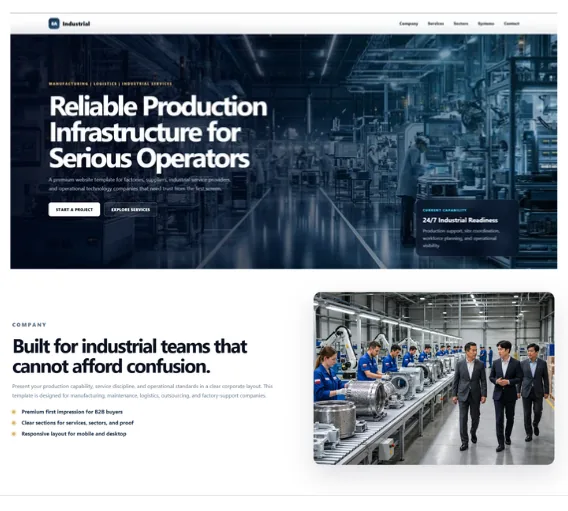 Industrial Website Template preview 1